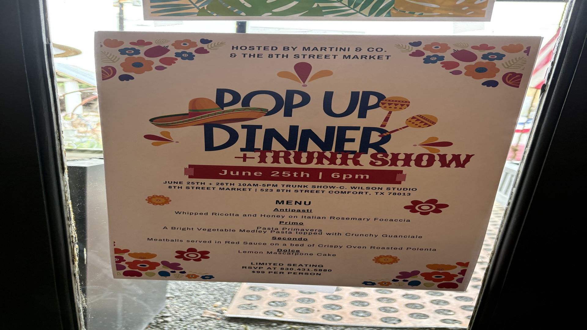 Pop Up Dinner + Trunk Show at 8th Street Market