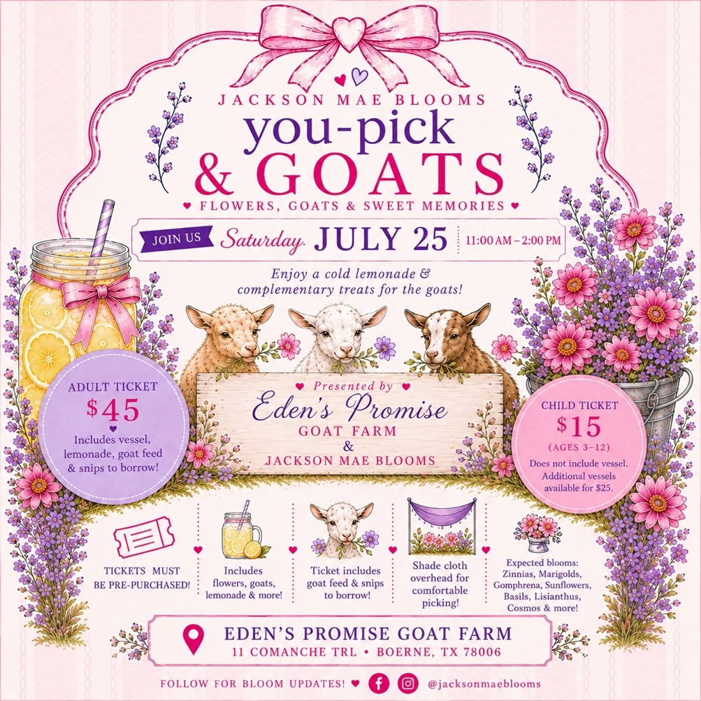 You-Pick & Goats Farm Experience at Eden’s Promise Goat Farm