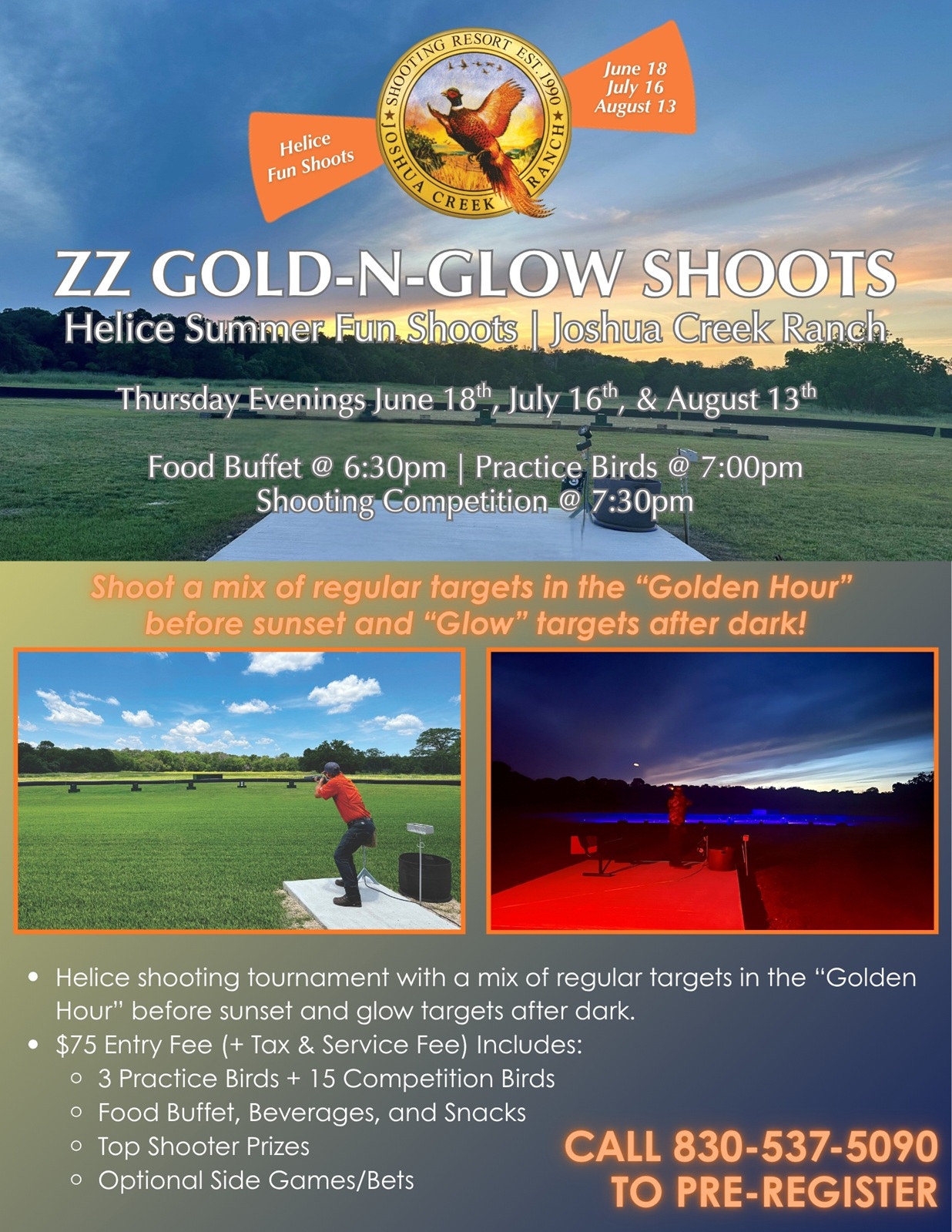 ZZ Gold-N-Glow Shoots at Joshua Creek Ranch