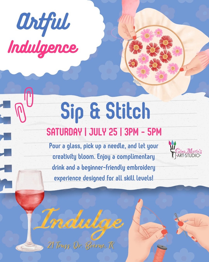 Artful Indulgence: Sip & Stitch at Indulge Wine Bar