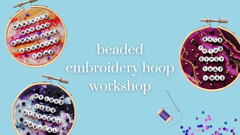 Beaded Embroidery Hoop Workshop at The Downtown DIY