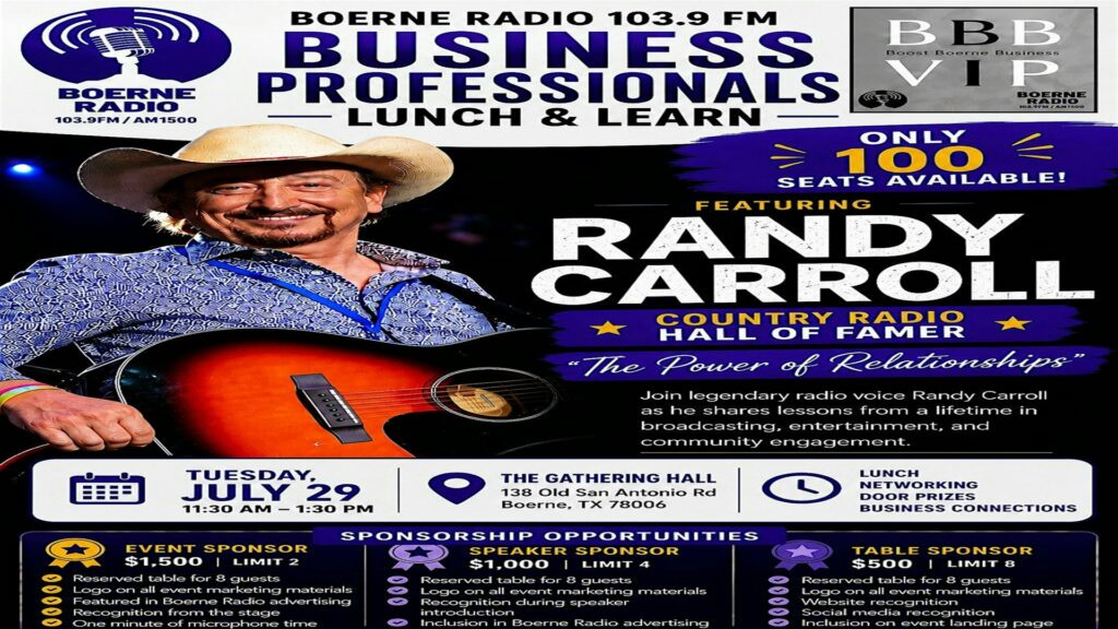Boerne Radio's Summer Boost Boerne Business Lunch and Learn at Herff Farm