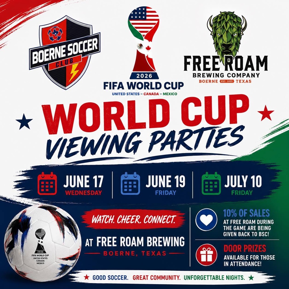 Boerne Soccer Club World Cup Watch Party at Free Roam Brewing