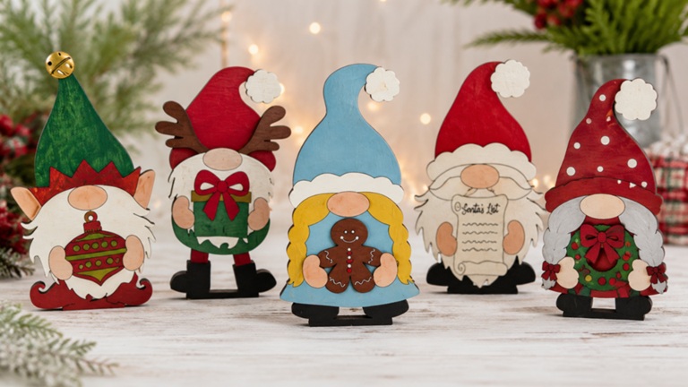 Christmas Themed Standing Gnomes at The Downtown DIY