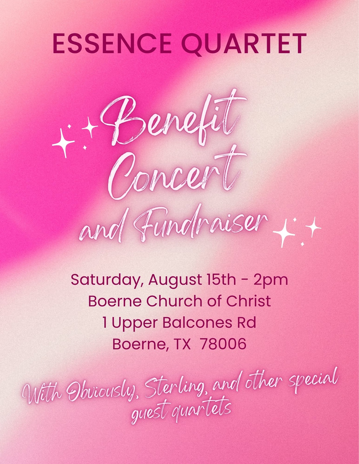 Essence Quartet Benefit Concert at Boerne Church of Christ