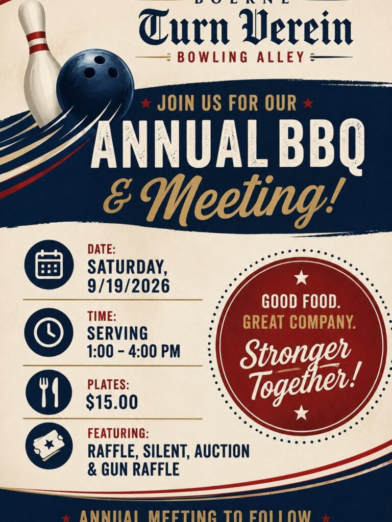 Annual BBQ & Meeting at Boerne Turn Verein