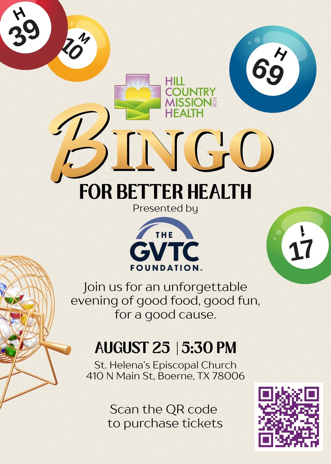 Bingo for Better Health at St. Helena’s Episcopal Church