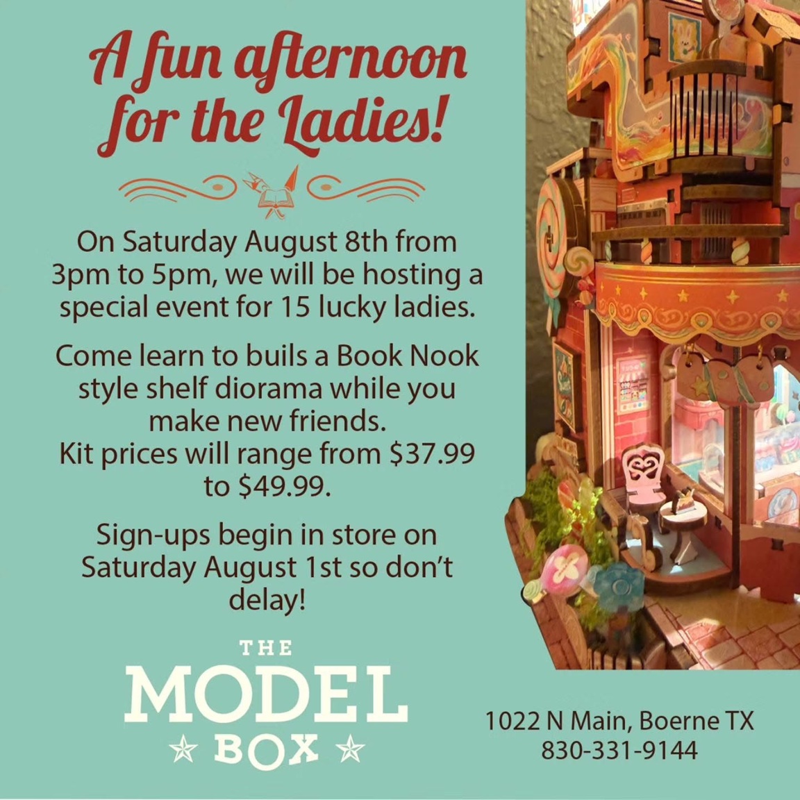 Book Nook Building Workshop at The Model Box