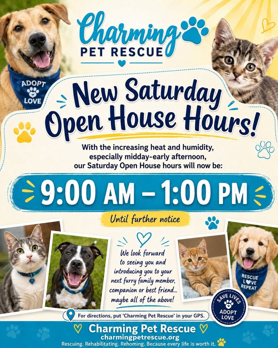 Charming Pet Rescue Adoption Open House at Charming Pet Rescue