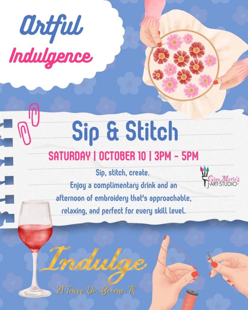 Sip & Stitch at Indulge Wine Bar