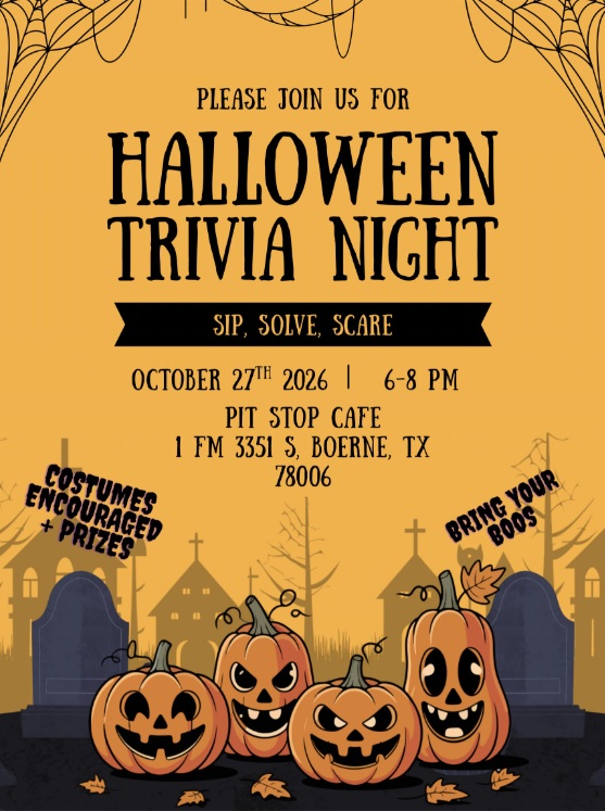 Halloween Trivia Night at Pit Stop Cafe