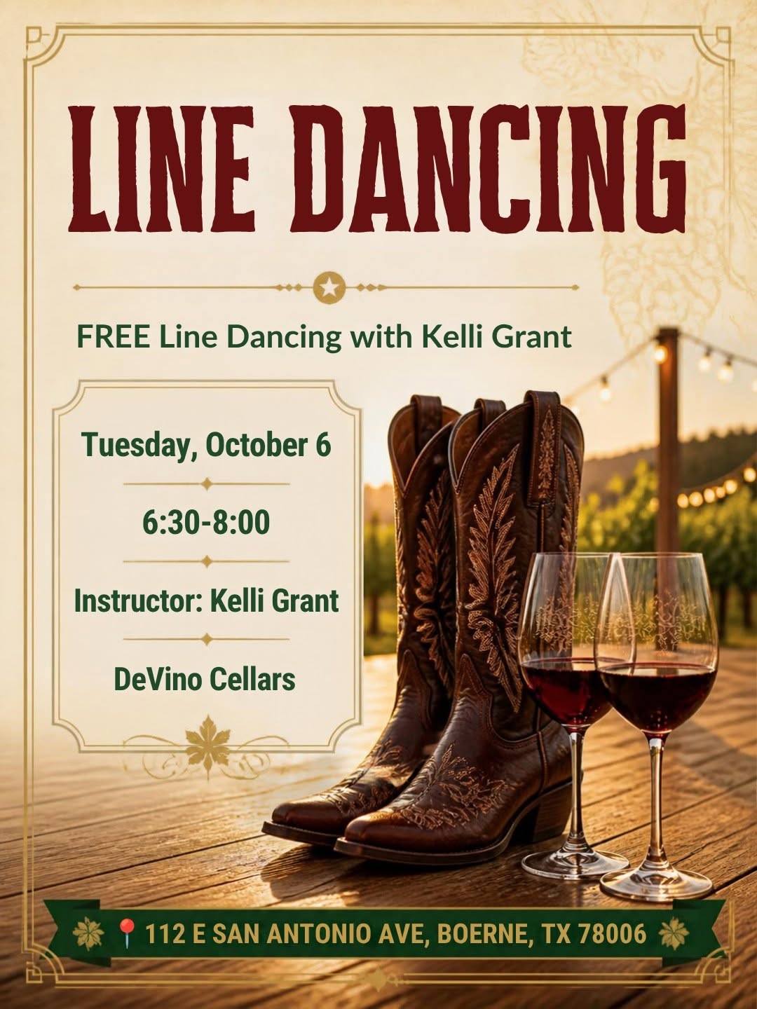 Line Dancing at DeVino Cellars