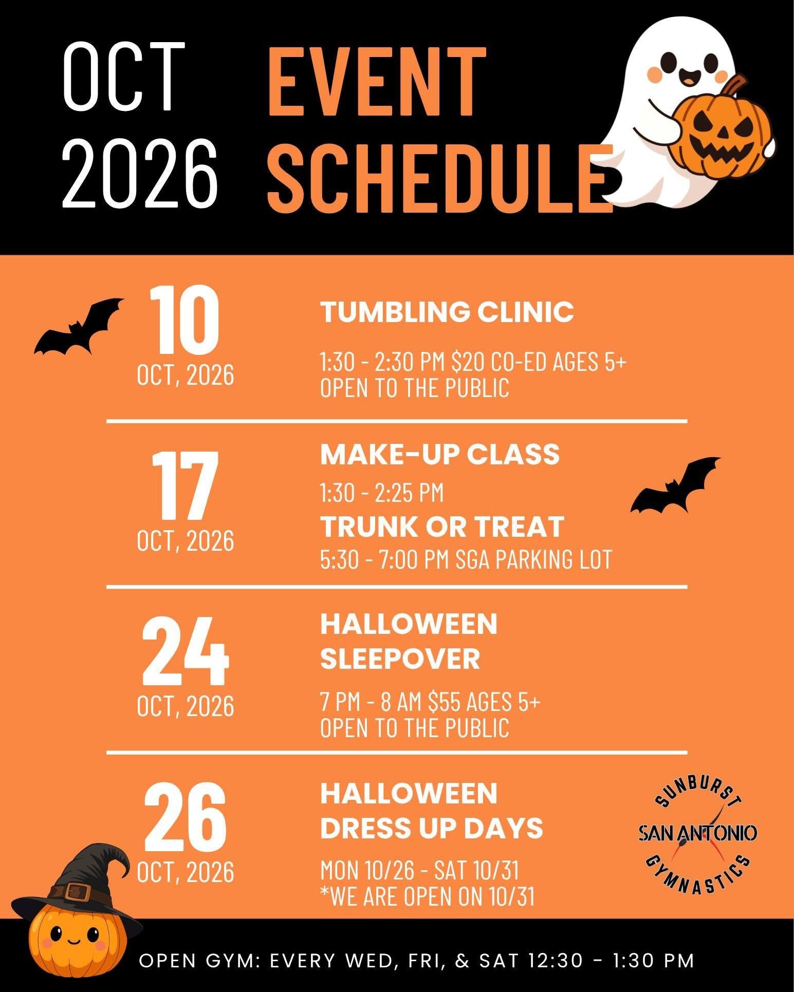 Trunk or Treat at Sunburst Gymnastics of Boerne